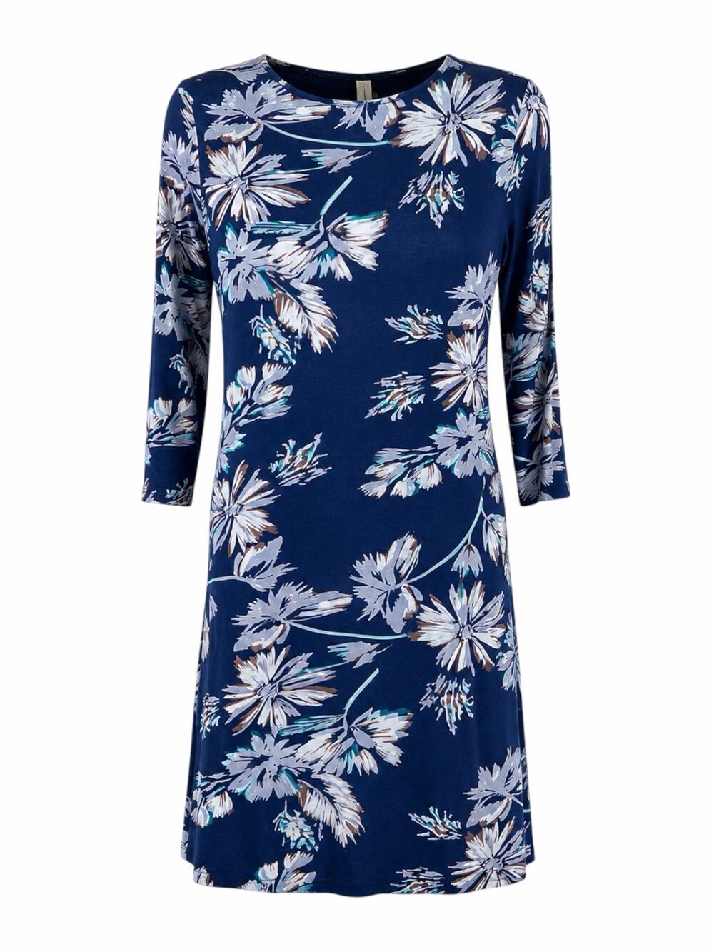 Yumi Kim Alice Floral Printed Soft Jersey Dress Navy Blue Size M